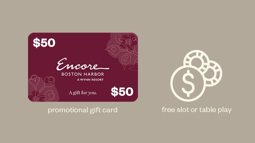 An Encore Boston Harbor promotional gift card