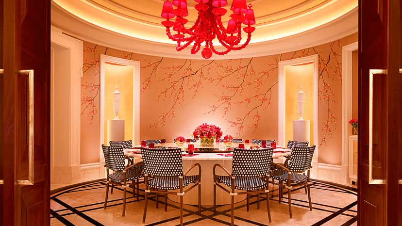 The interior of the group dining space at Red 8
