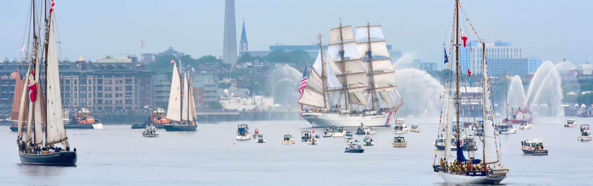 Sail boats in Boston Harbor