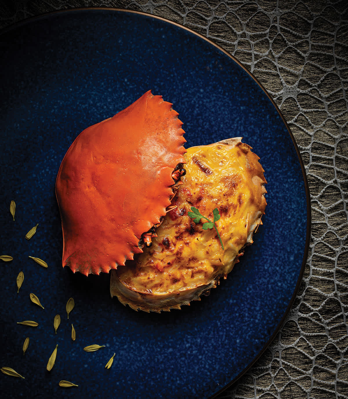 Baked stuffed crab shell