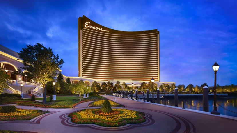 The exterior of Encore Boston Harbor