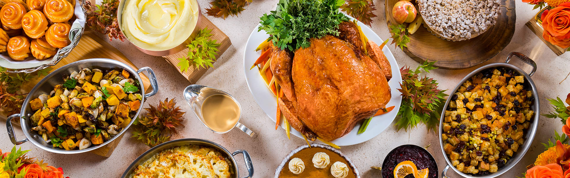 Thanksgiving dinner table