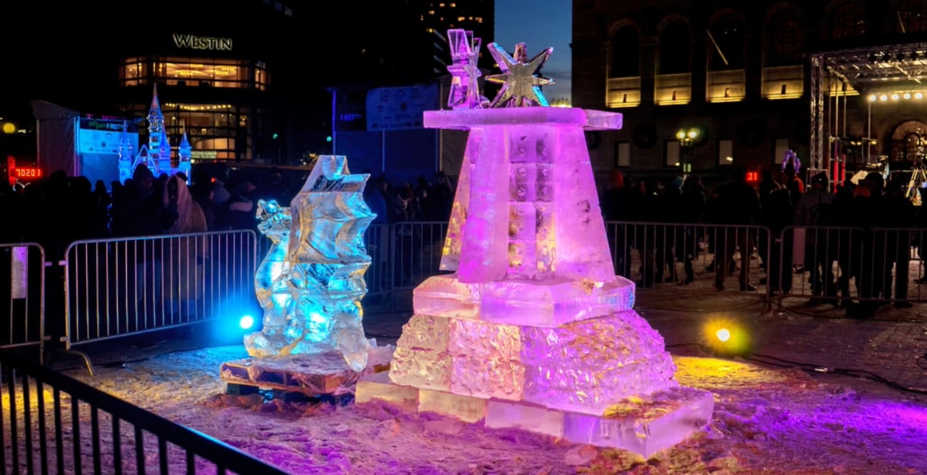 First Night ice sculptures in Boston MA