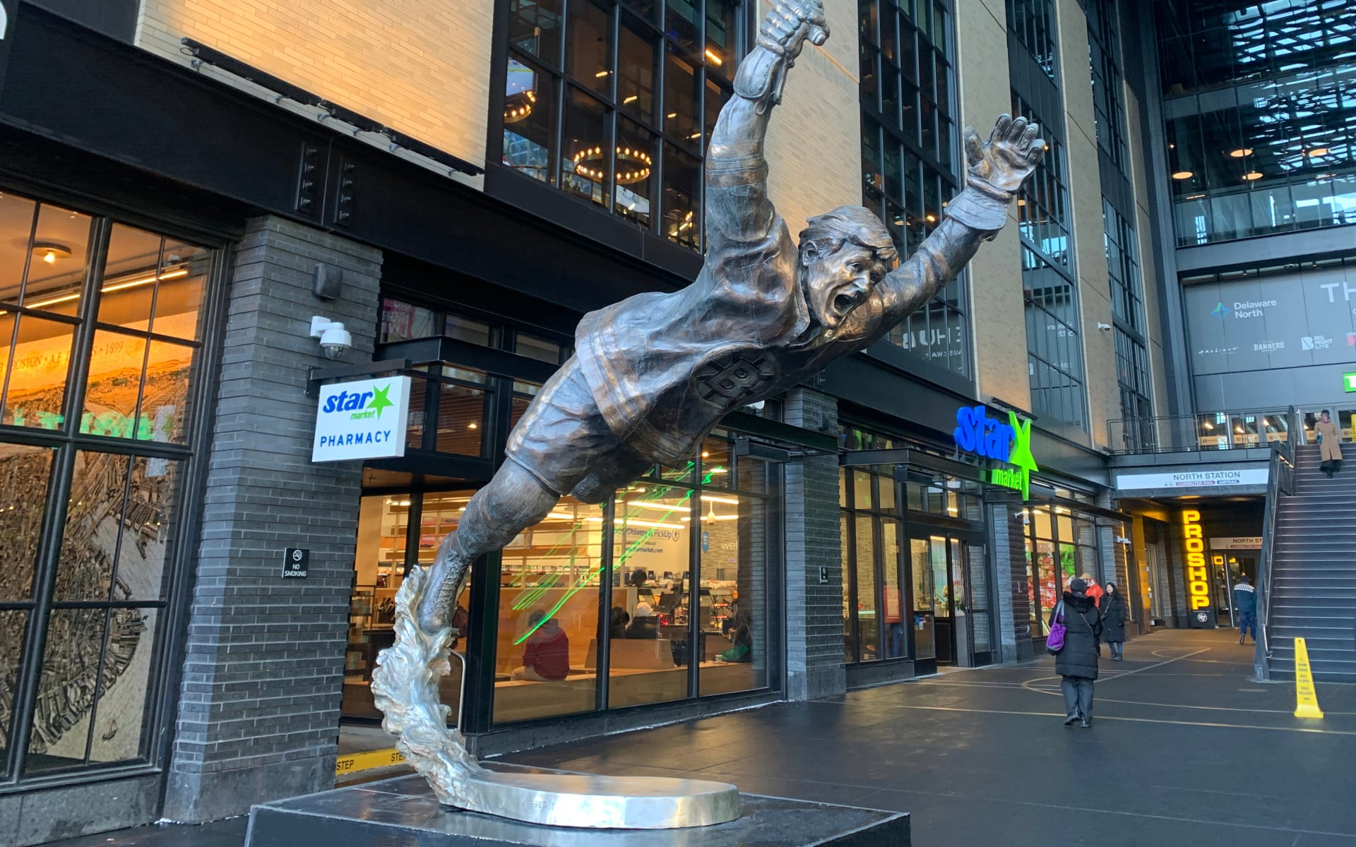 Statue of Bobby Orr at TD Garden Arena