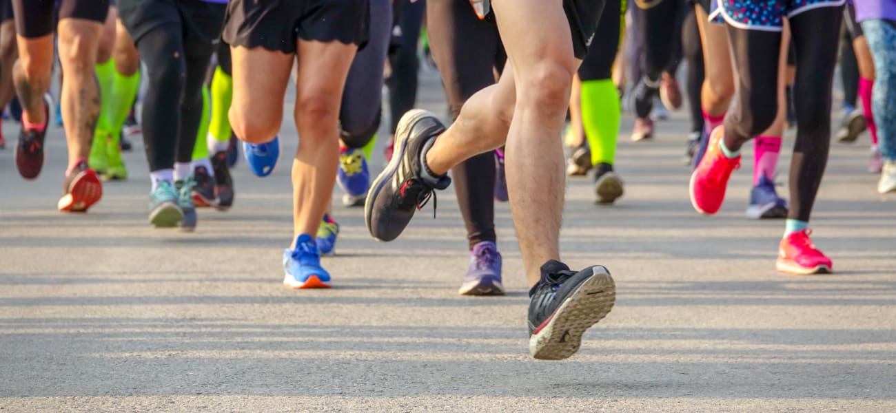 People running a 5k race