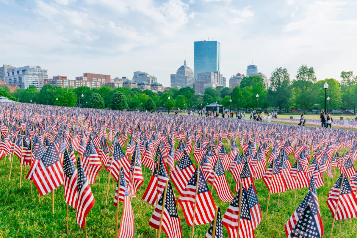 Garden of flags in Boston