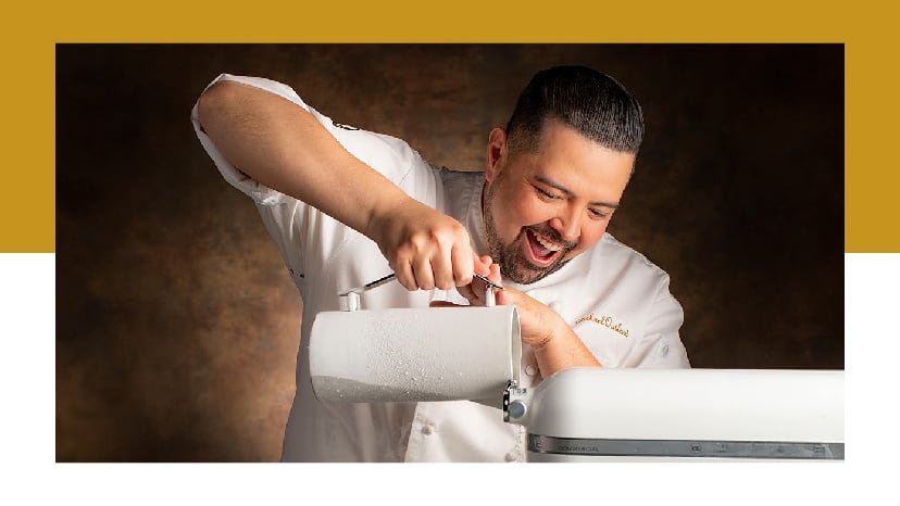 Chef Michael Outlaw making ice cream