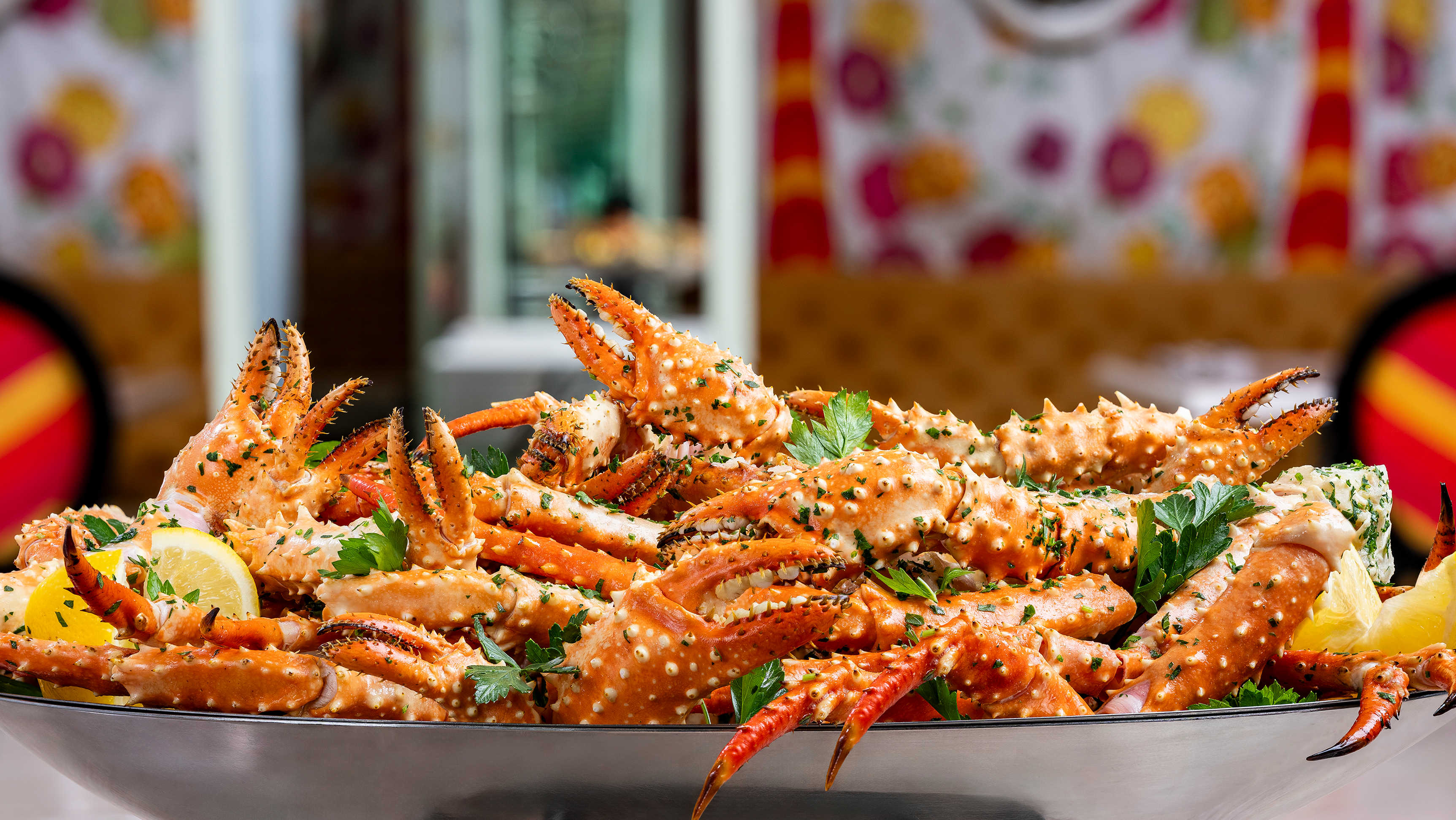 Group of friends eating at The Buffet at Wynn Las Vegas