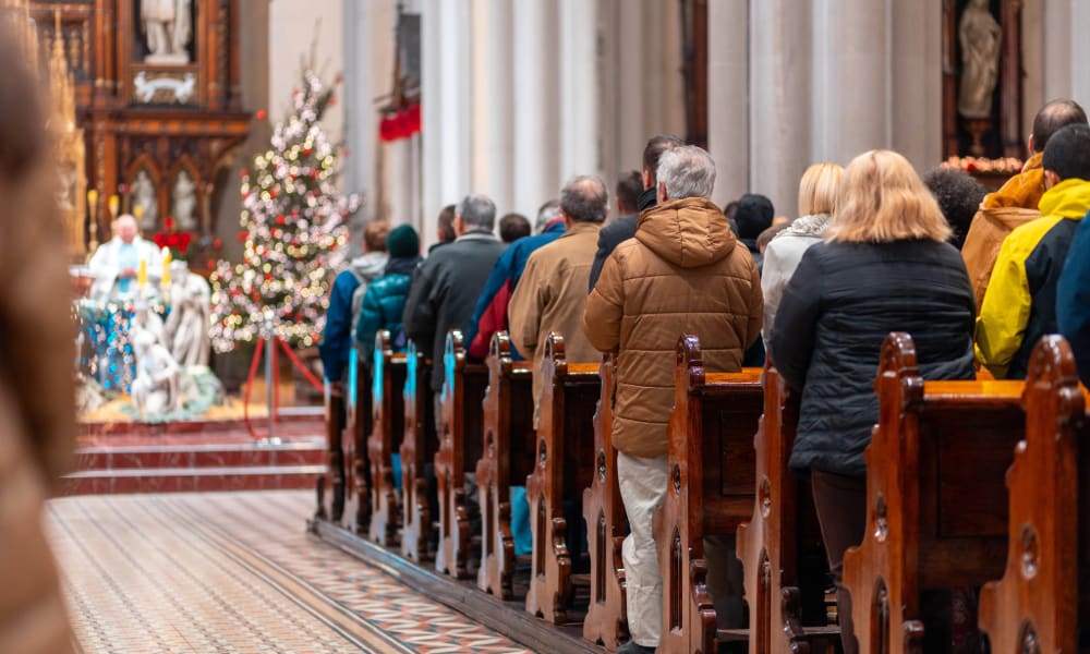 People at church on Christmas