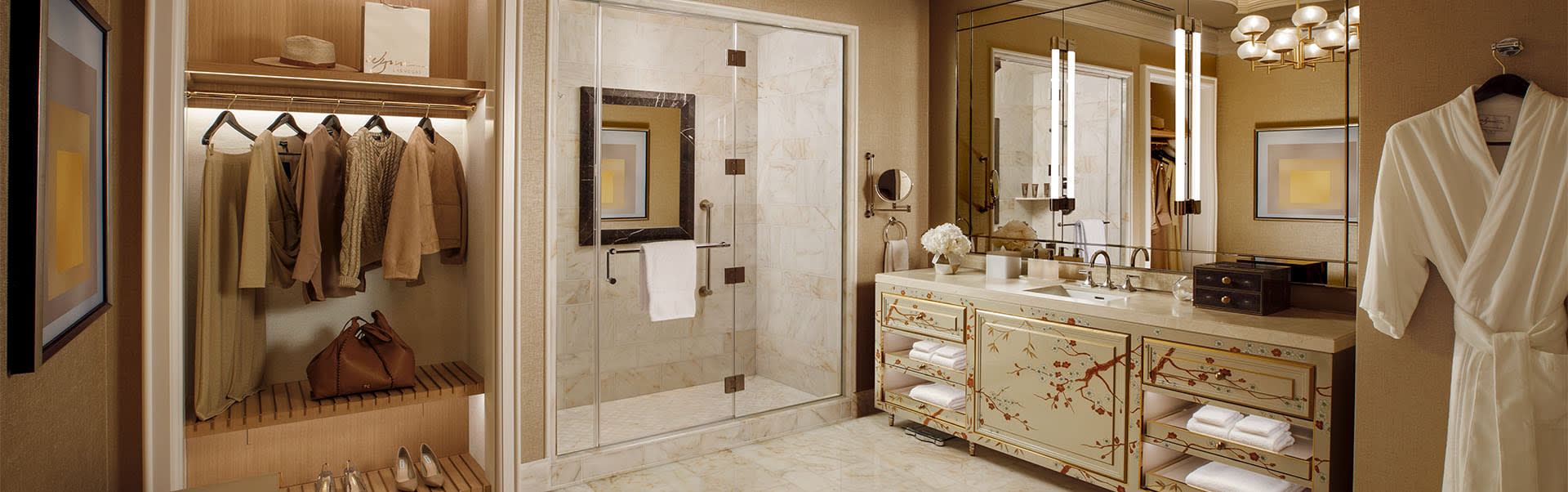bathroom shower closet view inside the Wynn Fairway Villa