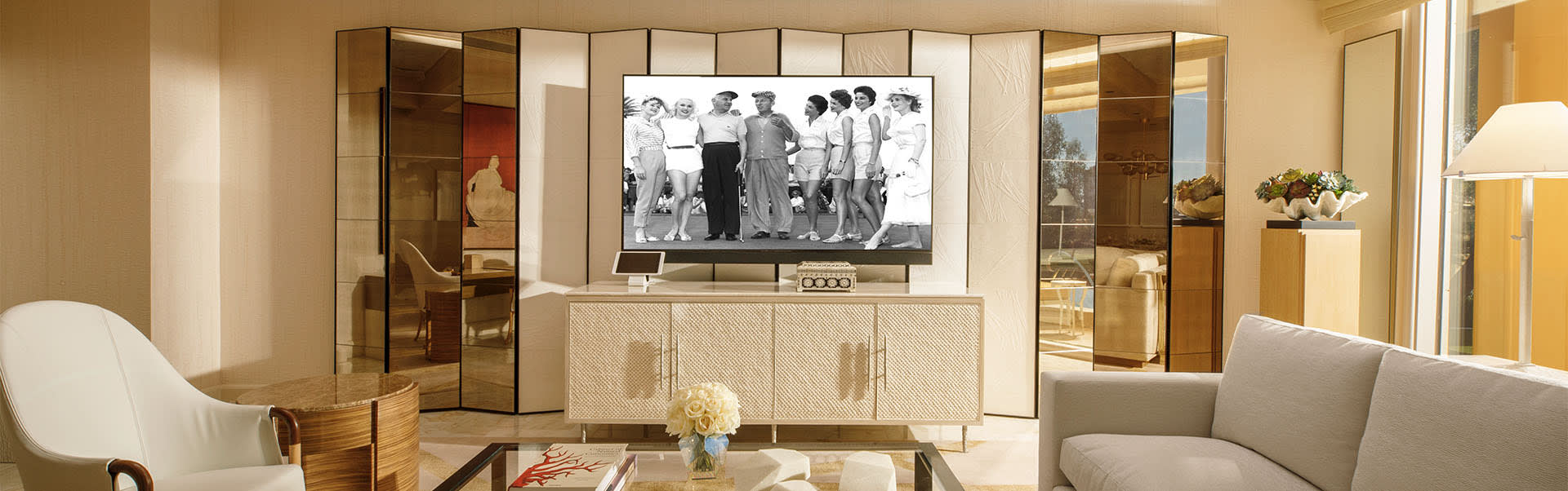 Living room TV inside the Wynn Fairway Villa
