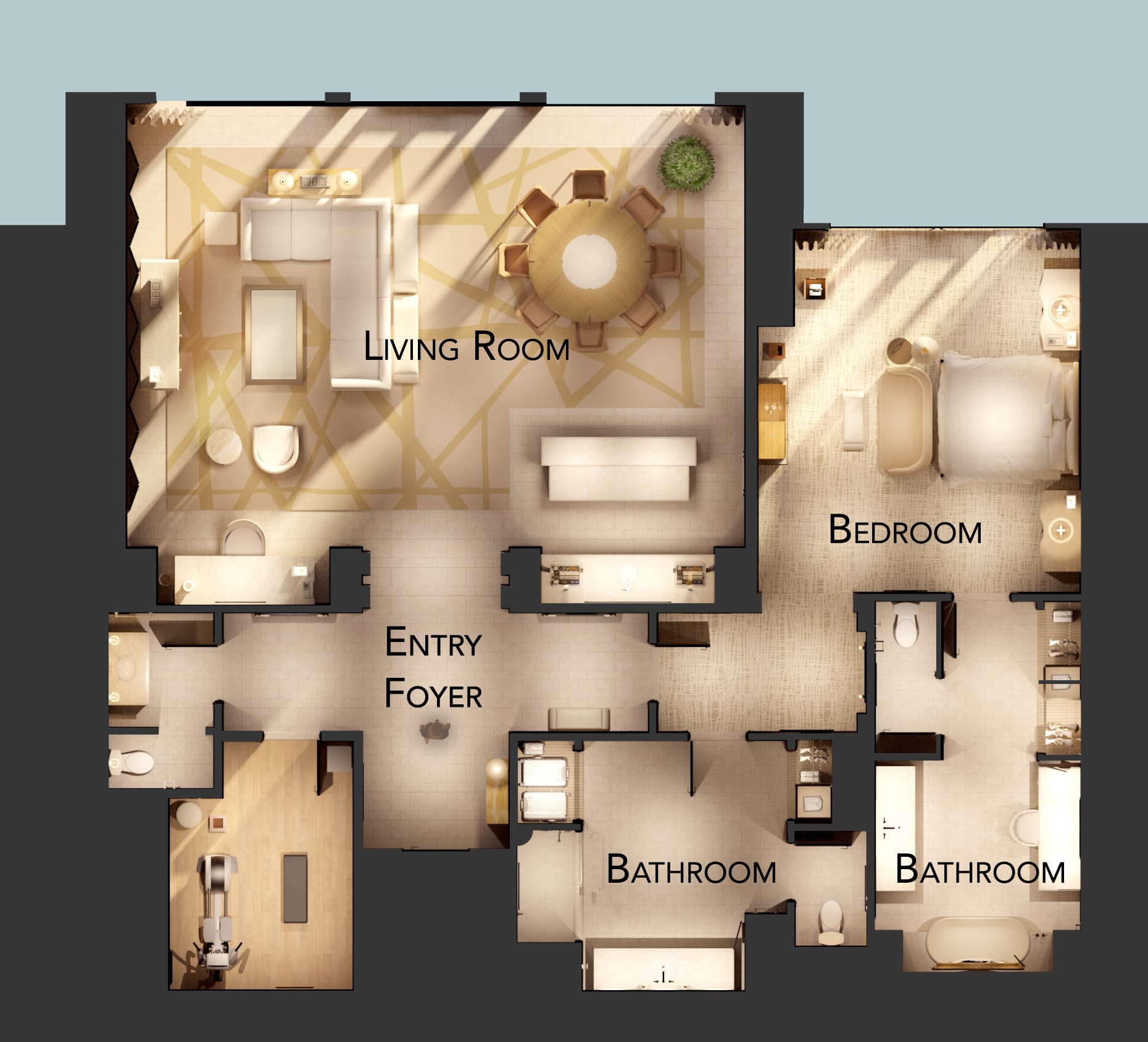Wynn Fairway Villa Floor Plan - One Bedroom
