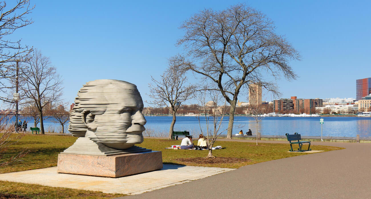 Arthur Fiedler Memorial along Charles River Esplanade in Boston