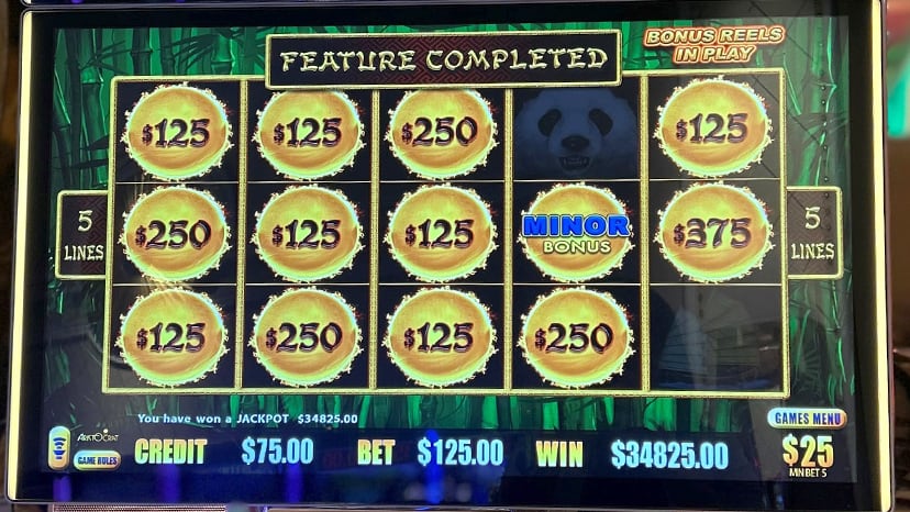 A guest won $34,825