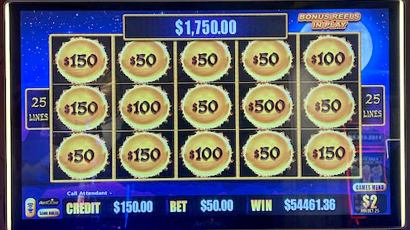 A guest won $54,461.