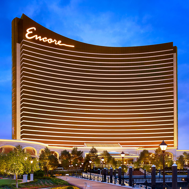 The exterior of Encore Boston Harbor