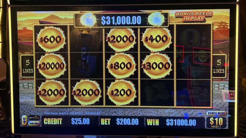 A guest won $31,000 on a slot machine. 