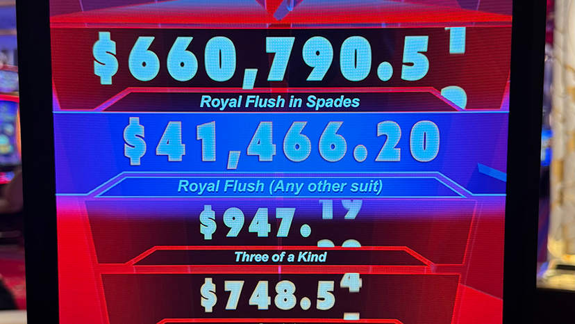 A guest won $41,466 on a Super 4 Progressive Jackpot.