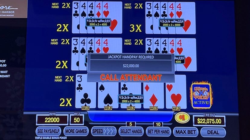 A guest won $22,000.