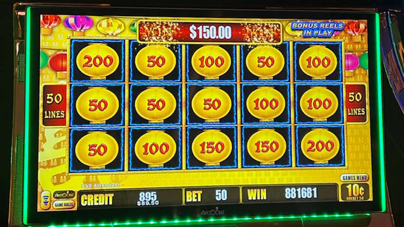 A slot machine screen showing a win of $88,168.
