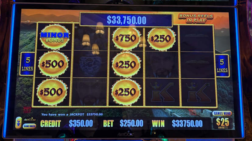 A guest won $33,750