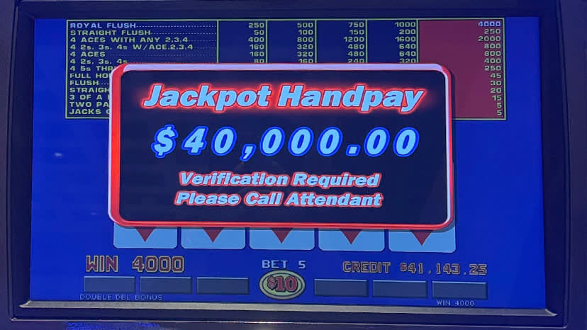 A guest won $40,000