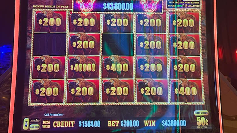 A guest won $43,800. 