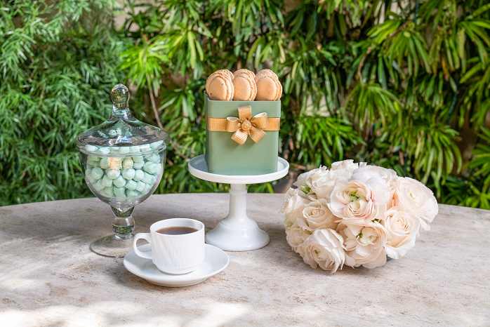 Cake and Macarons Celebration Cake