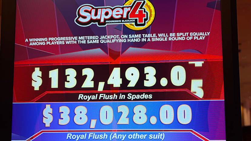 A guest won a Super 4 Progressive Jackpot on August 3: $38,028