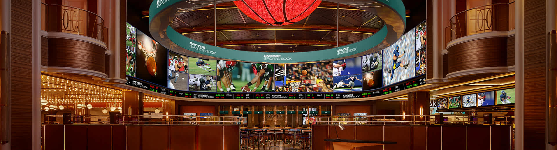 The interior of Encore Sports Book