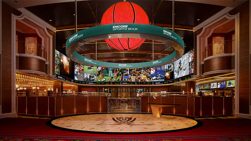 The interior of Encore Sports Book