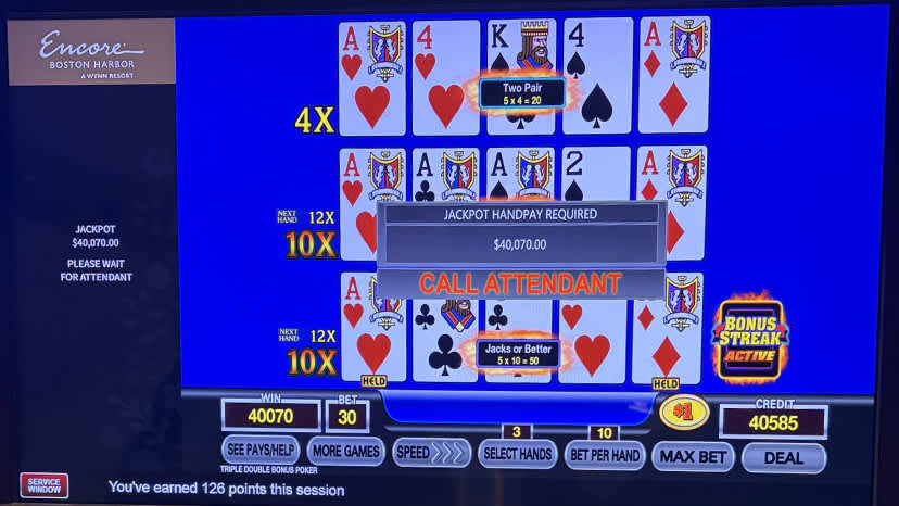 Jackpot winner on August 17: $40,070