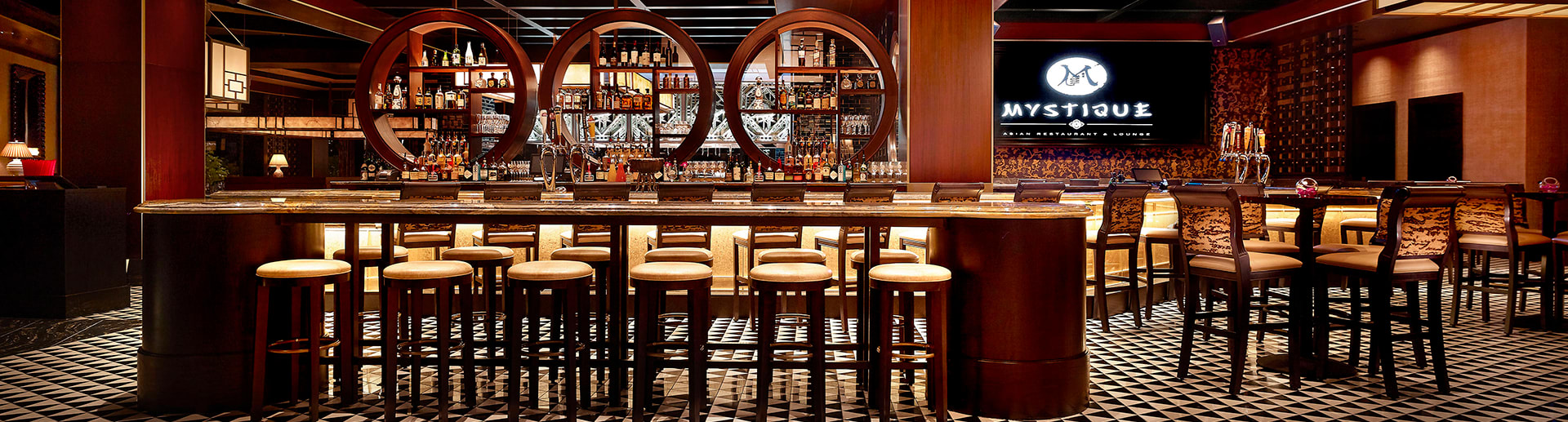 The interior of Mystique Lounge