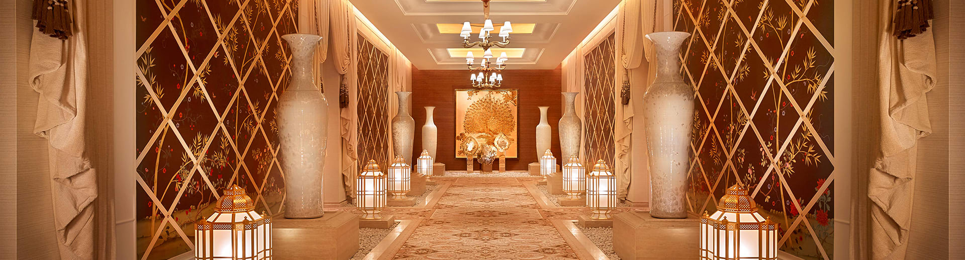 The spa treatment hallway at The Spa at Encore Boston Harbor