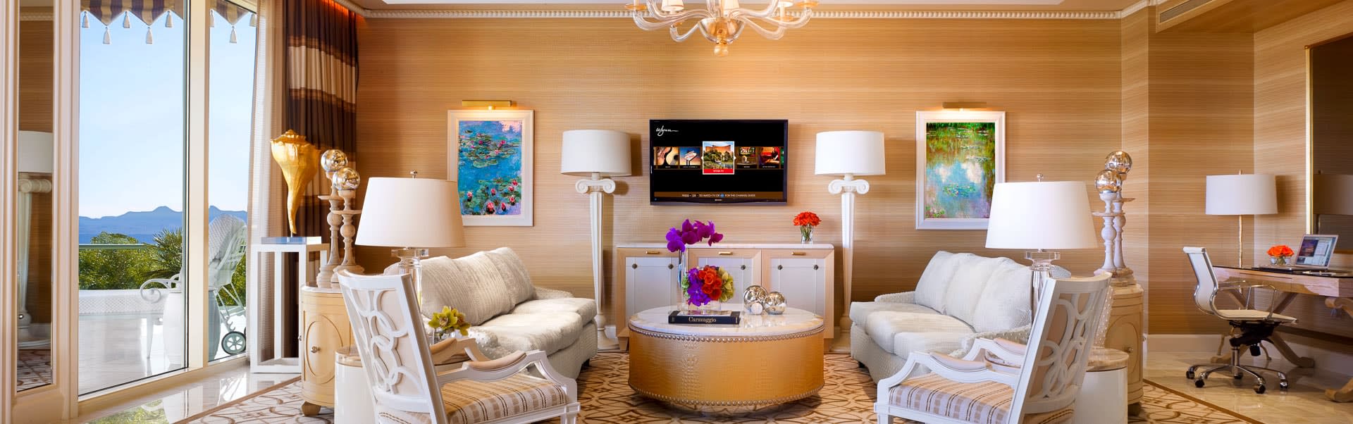 Living room inside the Wynn Fairway Villa