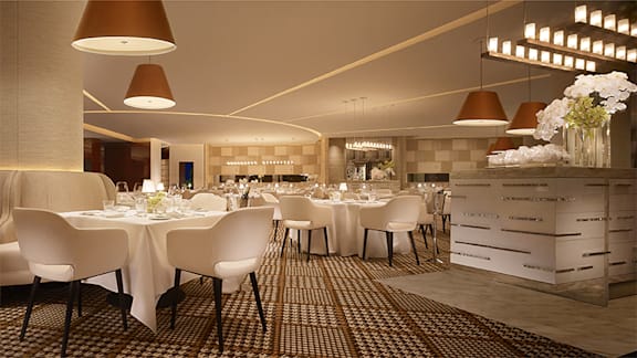 The interior of Rare Steakhouse at Encore Boston Harbor