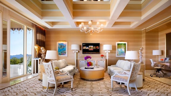 Living room inside the Wynn Fairway Villa