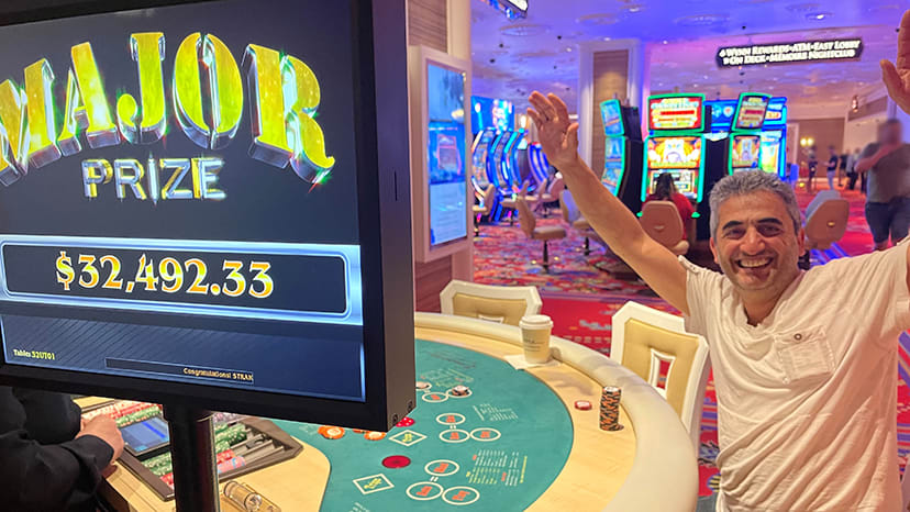 A guest won $34,492 hitting a Major Jackpot