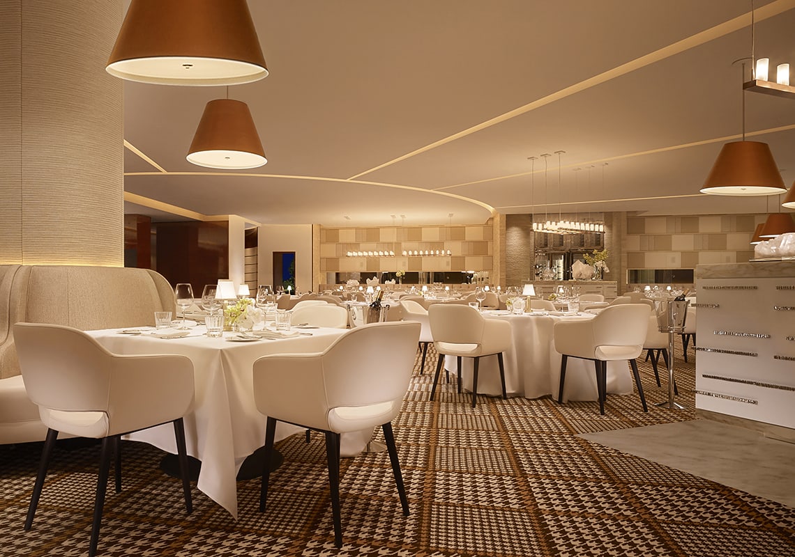 Interior of the dining room at Rare Steakhouse