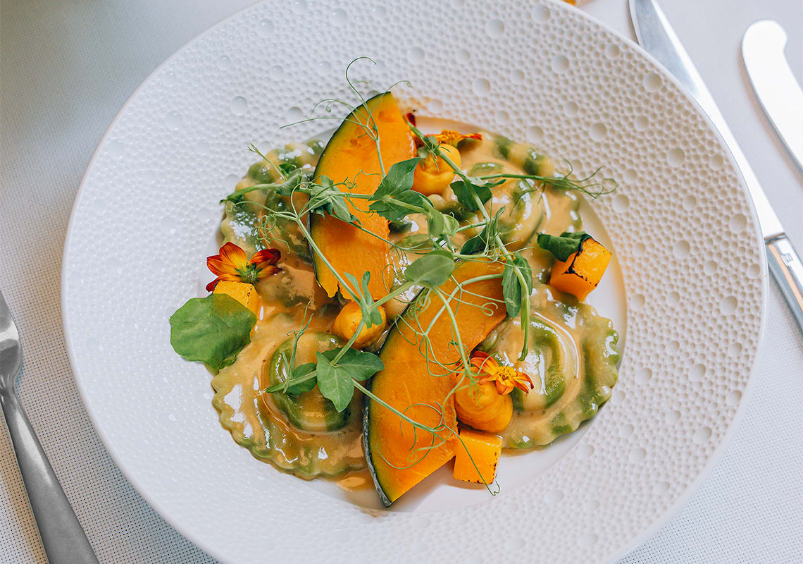 Pumpkin Ravioli at Rare Steakhouse