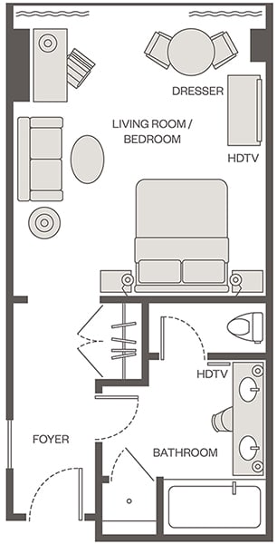 Premier King Floor Plan at Encore Boston Harbor