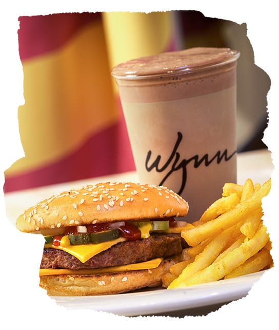 burger and fries at Wynn Las Vegas