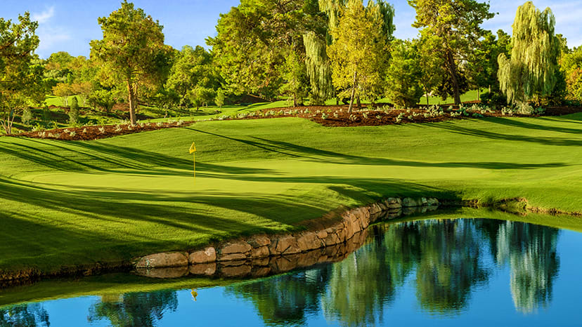View of the Hole 5 Green at Wynn Las Vegas Golf Club