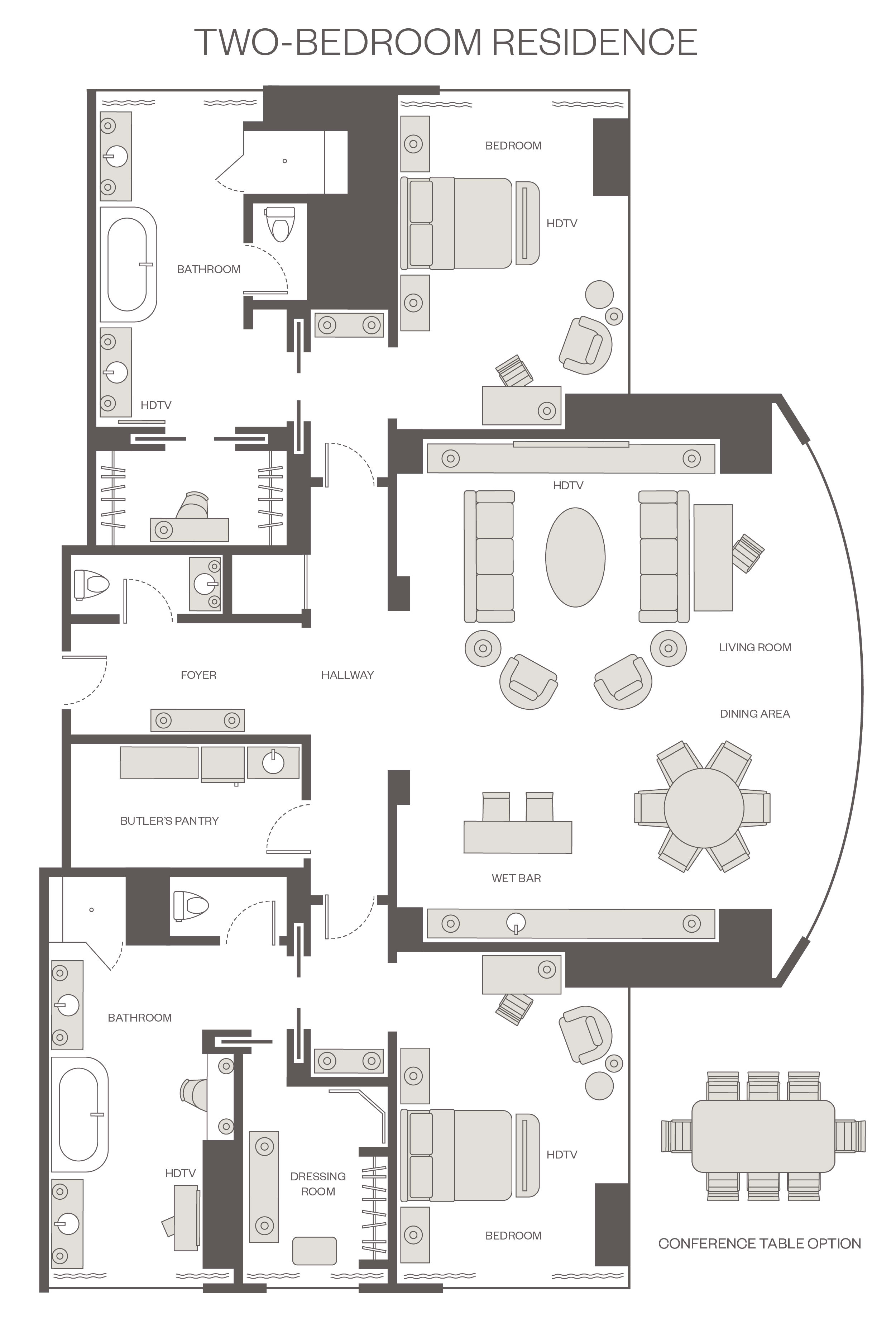 Two Bedroom Residence Floor Plan